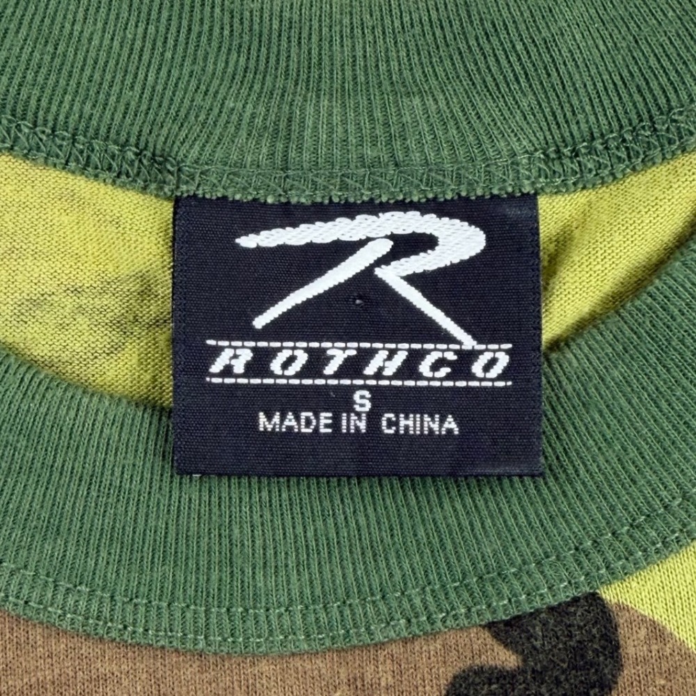 Rothco‎ Long Sleeve T Shirt Men Small Green Woodland Camo Tactical Y2K Vintage - Picture 3 of 8